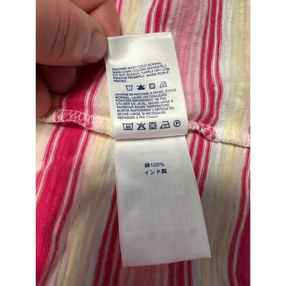 Womens Lands End Striped Long Sleeve T-Shirt Dress With Pockets Size L (14-16) - Picture 8 of 10